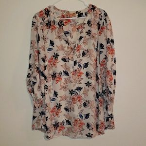 Plus size Floral chiffon blouse